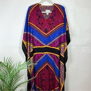 Kaftan Ruth Norman New York Vintage Colorful Bright Lounge Resort One Size